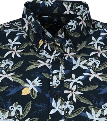 Casa Moda Organic Casual Shirt Flowers Navy