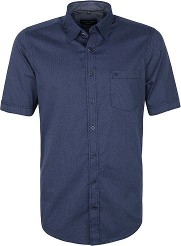 Casa Moda Organic Overhemd Microprint Donkerblauw