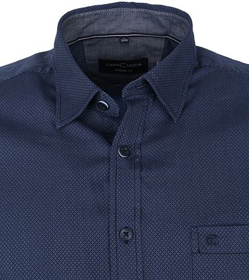 Casa Moda Organic Overhemd Microprint Donkerblauw
