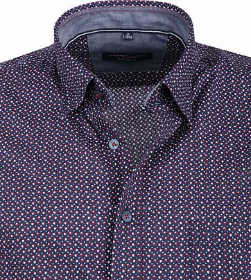 Casa Moda Overhemd Stippen Navy