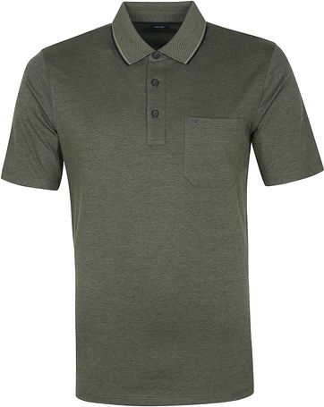 Casa Moda Polo Donkergroen Melange
