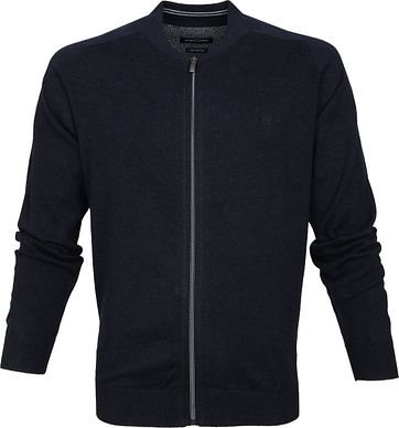 Casa Moda Vest Zip Navy 004440 online bestellen | Suitable Casa Moda heren vest katoen, zwart (met rits) Gratis