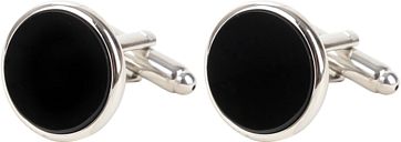 round silver cufflinks