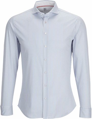 Desoto Hemd Bügelfrei Hellblau Streifen