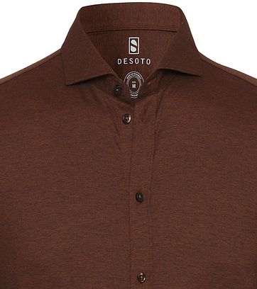 Desoto Hemd Strijkvrij Bruin 851