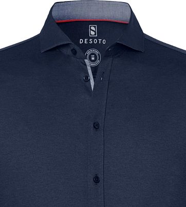 Desoto Overhemd Strijkvrij Donkerblauw 512