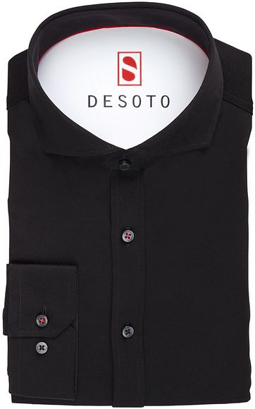 Desoto Overhemd Strijkvrij Zwart