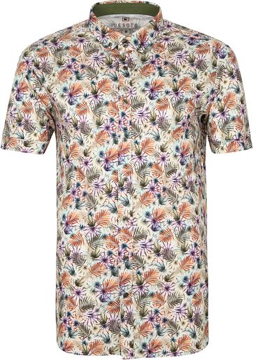 Desoto SS Hemd Modern Bladeren Multicolour
