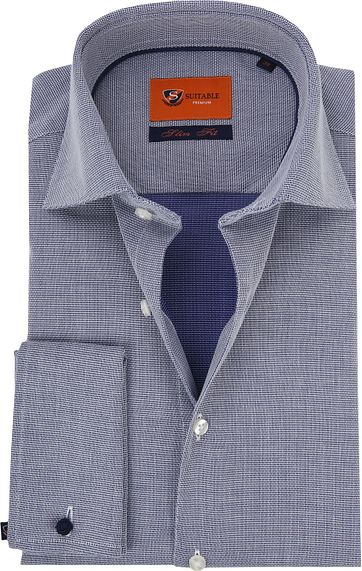 Double Cuff Shirt Blue Checkered 52-22