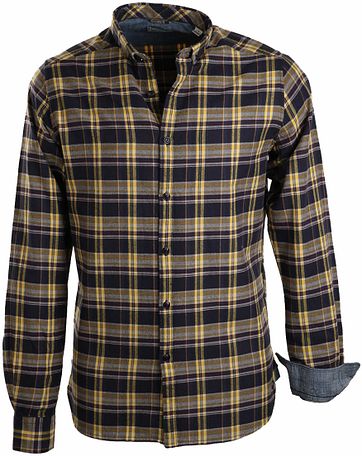 Dstrezzed Hemd Dunkelblau Gelb Karo