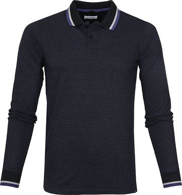 Dstrezzed LS Poloshirt Honey Comb Navy