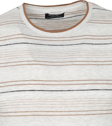 Dstrezzed T-shirt Strepen Lichtgrijs