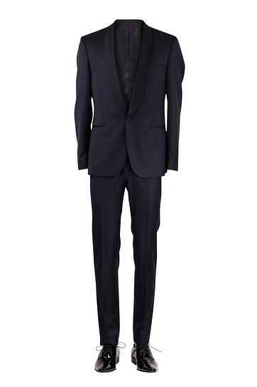 Dunkelblau Smoking London 100% Wolle