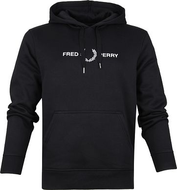 Fred Perry Hoodie Zwart