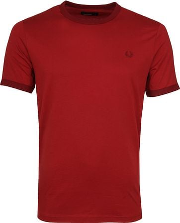 Fred Perry Ringer T Shirt Rich Rood fred perry kopen in de aanbieding