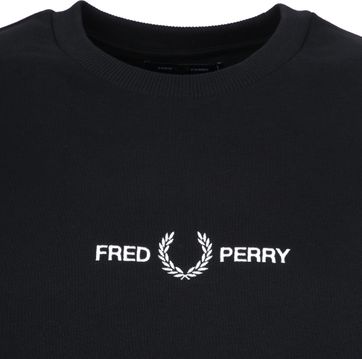 Fred Perry Sweater Logo Black M8629 102 Order Online Suitable