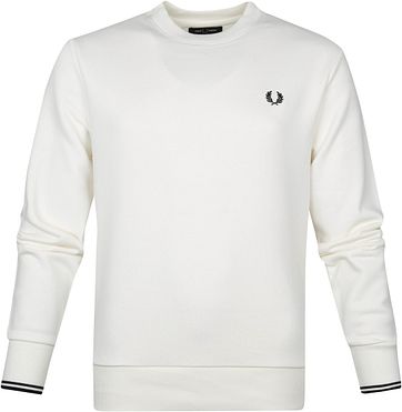 Fred Perry Sweater Logo M7535 Wit