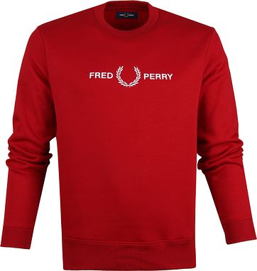 Fred Perry Sweater Logo Red