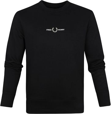 Fred Perry Sweater Logo Schwarz