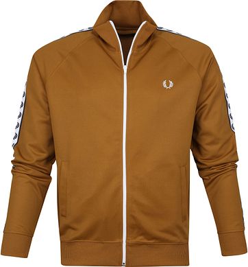 Fred Perry Taped Track Jacket Licht Bruin