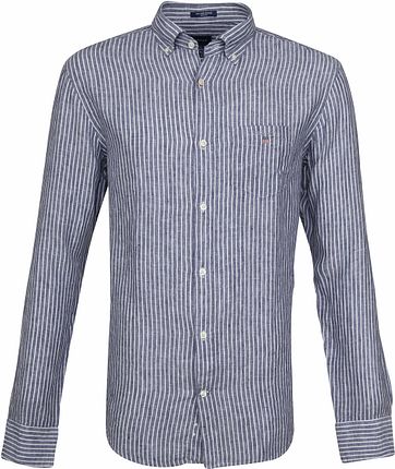 Gant Casual Overhemd Linnen Blauw gant kopen in de aanbieding