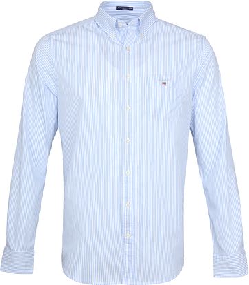 Gant Casual Overhemd Strepen Lichtblauw