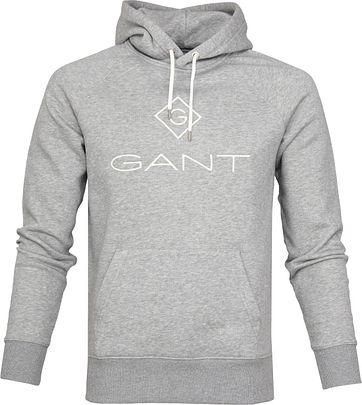 Gant Logo Hoodie Hellgrau