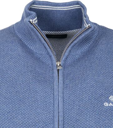 Gant Pique Zip Sweater Blau