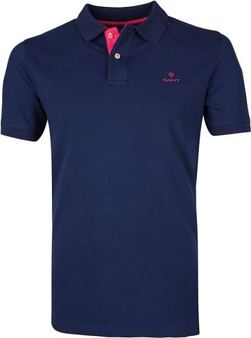 pink and blue polo shirt