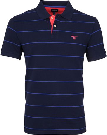 Gant Poloshirt Strepen Navy gant kopen in de aanbieding