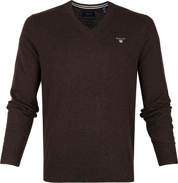 Gant Pullover Lammwolle Dunkelbraun