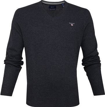 Gant Pullover Lamswol Antraciet