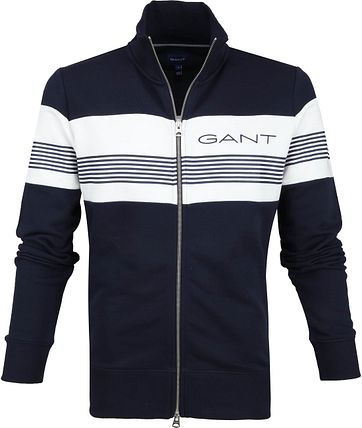 Gant Sweatjacke Streifen Dunkelblau