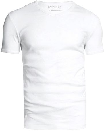 Garage Basic White V-Neck