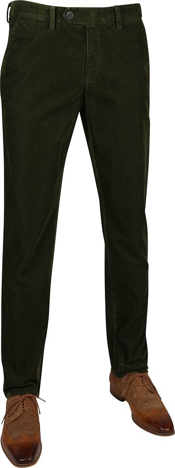 Gardeur Flatfront Chino Corduroy Donkergroen