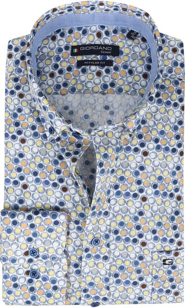 Giordano Hemd Ivy Stippen Geel