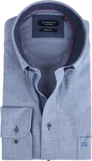 Giordano Kennedy Overhemd Melange Blauw
