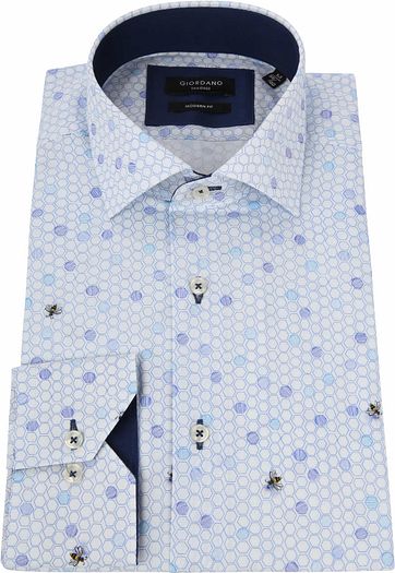 Giordano Overhemd Hexagon Blauw
