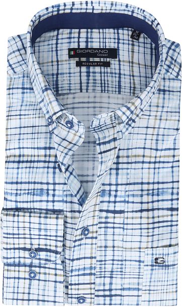 Giordano Overhemd Ivy Ruit Donkerblauw