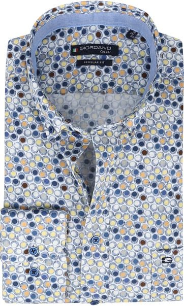 Giordano Overhemd Ivy Stippen Geel