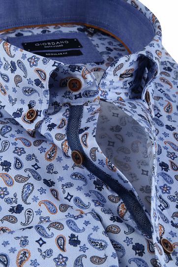Giordano Overhemd Paisley Blauw