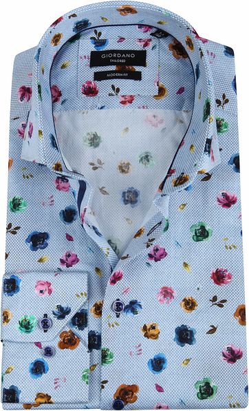 Giordano Shirt Baggio Flower Light Blue