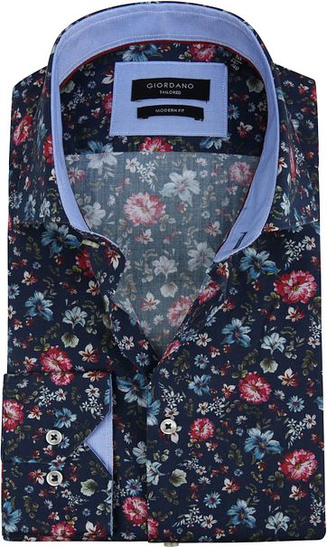 Giordano Shirt Baggio Flowers Navy
