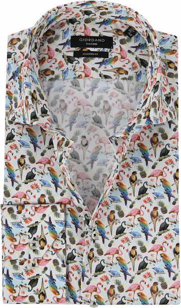 Giordano Shirt Birds Multicolour