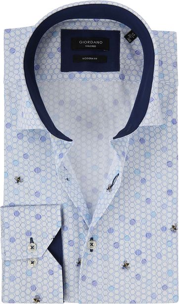 Giordano Shirt Hexagon Blue