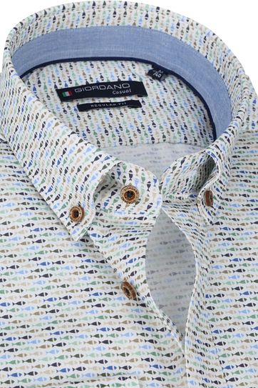 Giordano Shirt Ivy Fish Dark Green