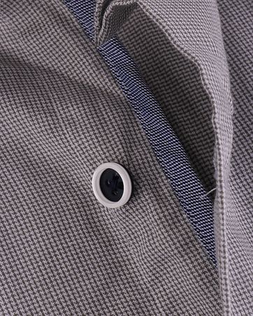 Grau Mini Kariert Hemd Slim Fit 112-05