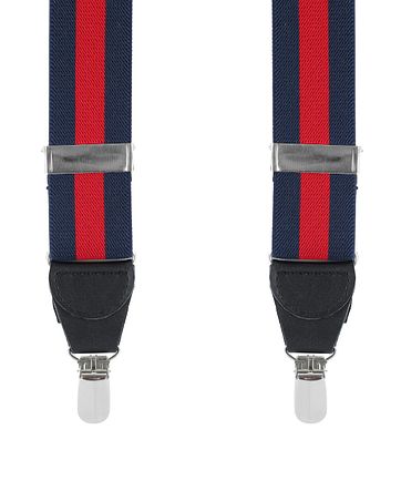 Hosenträger Streifen Navy + Rot