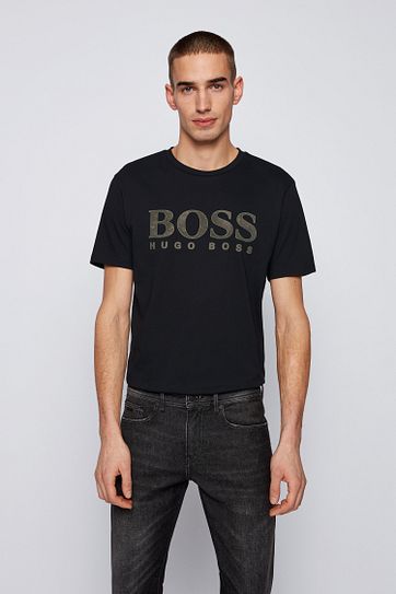 Hugo Boss T-shirt Logo 21 Zwart
