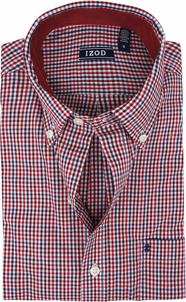 IZOD Overhemd Ruit Rood